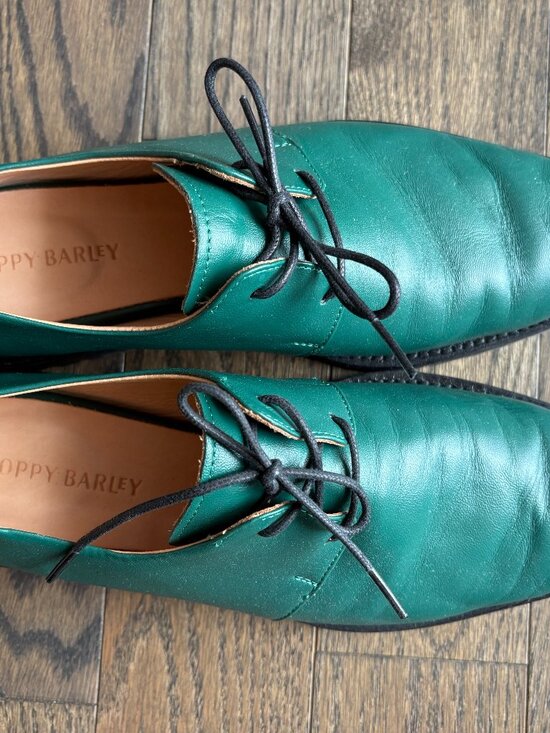 Poppy Barley Shoes - Green Oxfords